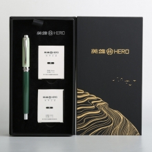 英雄（Hero）商务办公钢笔墨囊礼盒 简约时尚铱金笔签字笔 商务伴手礼一般送什么