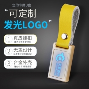 迷你创意发光logo推拉金属真皮U盘 实用小礼品有哪些