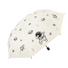 卡通折叠全自动遮阳伞 晴雨两用黑胶防晒伞 企业礼品定制