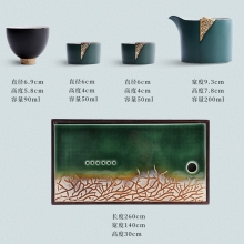 旅行套组禅衣功夫茶具 一公道+三杯+干泡盘便携包 银行宣传礼品