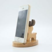 创意实木卡通小鹿手机支架 桌面榉木手机座