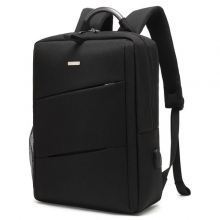 商务简约双肩背包 15.6寸电脑包 USB双肩包 企业活动赠品