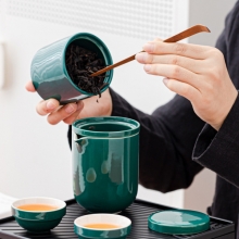户外陶瓷茶具套装 收纳包快客杯logo定制 创意商务礼品