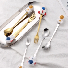 遨游太空创意宇航员勺叉餐具套装4件套 活动奖品方案
