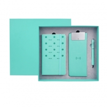 时尚商务套装礼盒三件套 笔记本+三合一无线快充鼠标垫+金属笔套装 公司定制礼品