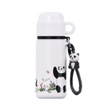 DILLER 可爱熊猫316不锈钢保温杯500ml 提绳双盖直饮杯 活动奖品