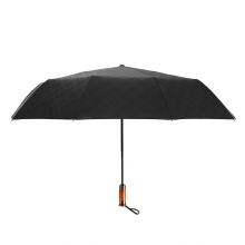 时尚复古实木手柄雨伞 商务10骨折叠三折伞 送客户的小礼品