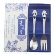 青花瓷笑脸叉勺礼盒套装 线上活动奖品