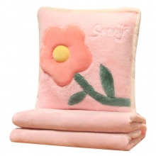 花朵抱枕被子两用毛毯 沙发三合一空调被 员工福利