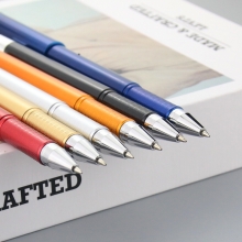 金属笔夹商务签字笔 0.5黑色碳素水笔中性笔 促销活动赠品