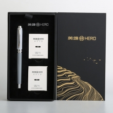 英雄（Hero）商务办公钢笔墨囊礼盒 简约时尚铱金笔签字笔 商务伴手礼一般送什么