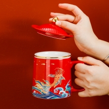 国潮故宫文创新中式陶瓷杯礼盒装 带茶隔茶水分离 活动伴手礼