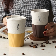 ins风日式咖啡杯 小麦秸秆便携随行杯 活动礼品送什么好