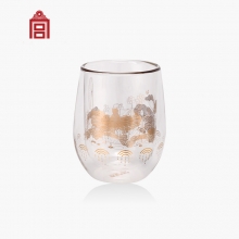 宫猫赏莲双层玻璃杯 高端客户礼品