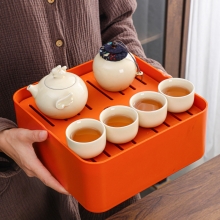 轻简之器陶瓷旅行功夫茶具套装 便携式户外商务年会伴 