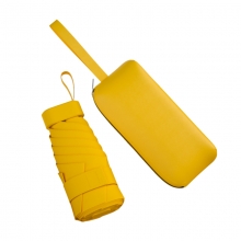手拎皮拉链包口袋伞 便携六折晴雨伞防晒伞 logo定制礼品