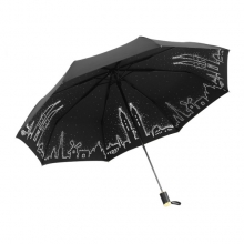 久和款外花双子塔双层黑胶防晒伞 三折晴雨两用雨伞 广告伞定制