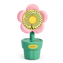 花朵盆栽充电小风扇 桌面手持风扇 夏季活动小礼品