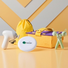 【喜提好运A2】创意商务礼盒五件套 创意毛毡收纳盒+飞盘+束口袋+迷你筋膜枪+电子跳绳 员工福利礼品