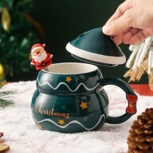圣诞水杯马克杯 北欧风雪人圣诞树圣诞老人陶瓷杯 圣诞创意礼品
