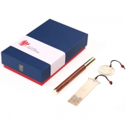 【摯信】商务文创礼盒套装 书签+书扣+红木笔 适合送客户的礼品