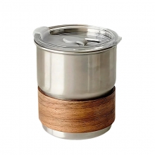 304不锈钢咖啡杯 带盖便携户外露营ins风 随手杯防烫台阶杯