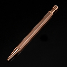 时尚六菱减压金属按动笔 创意黄铜圆珠笔 广告笔定制