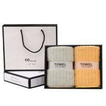 珊瑚绒毛巾礼盒 简约条纹吸水毛巾 实用福利礼品