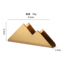 创意不锈钢山峰名片架 商务办公桌收纳摆台桌面名片夹 纪念礼品定做