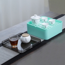 【欢·喜（旅行组）】盖碗+茶叶罐+玻璃公杯+茶杯*3+茶盘一套（3件）+茶巾+提手式腰封 企业年会抽奖奖品