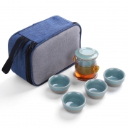 便携式哥窑茶具一壶四杯旅行套装 送给老年人客户的礼品