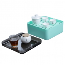 【欢·喜（旅行组）】盖碗+茶叶罐+玻璃公杯+茶杯*3+茶盘一套（3件）+茶巾+提手式腰封 企业年会抽奖奖品