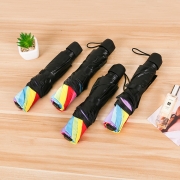 创意高档阿波罗彩虹伞 荷叶边折叠黑胶晴雨伞 最受欢迎的小礼品