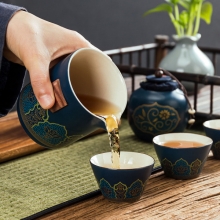 旅行茶具套装一壶三杯快客杯 户外便携车载办公快客杯 公司文化礼品