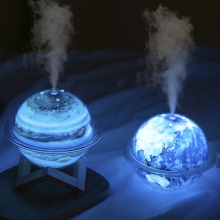 创意星球加湿器 桌面摆件LED七彩氛围灯 创意礼品推荐
