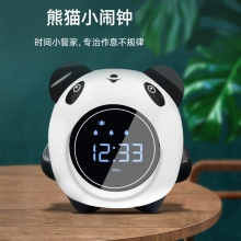 创意熊猫小闹钟 迷你桌面蓝牙智能台式电子钟 活动奖品方案