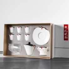 【江南·白】古时候 家用陶瓷创意功夫茶具套装 现代简约整套办公茶壶茶杯 商务赠礼