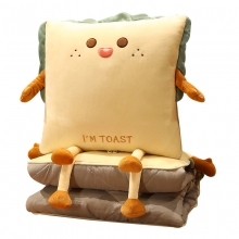 创意吐司面包抱枕被 午睡空调被二合一办公室靠垫 给员工发什么礼品