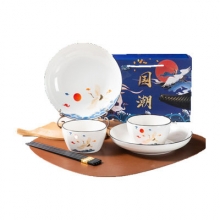国潮风陶瓷碗礼盒套装 碗筷碗勺餐具 年会开业活动礼品