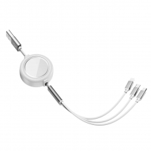 一拖三伸缩数据线 三合一手机充电线快充