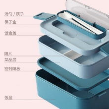 可微波炉日式塑料分格便当盒饭盒 定制礼品
